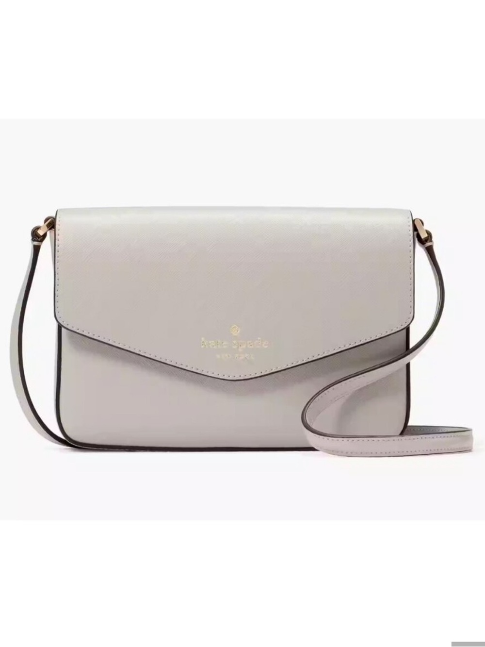 kate spade  Sadie Envelope Platinum Grey leather crossbody bag